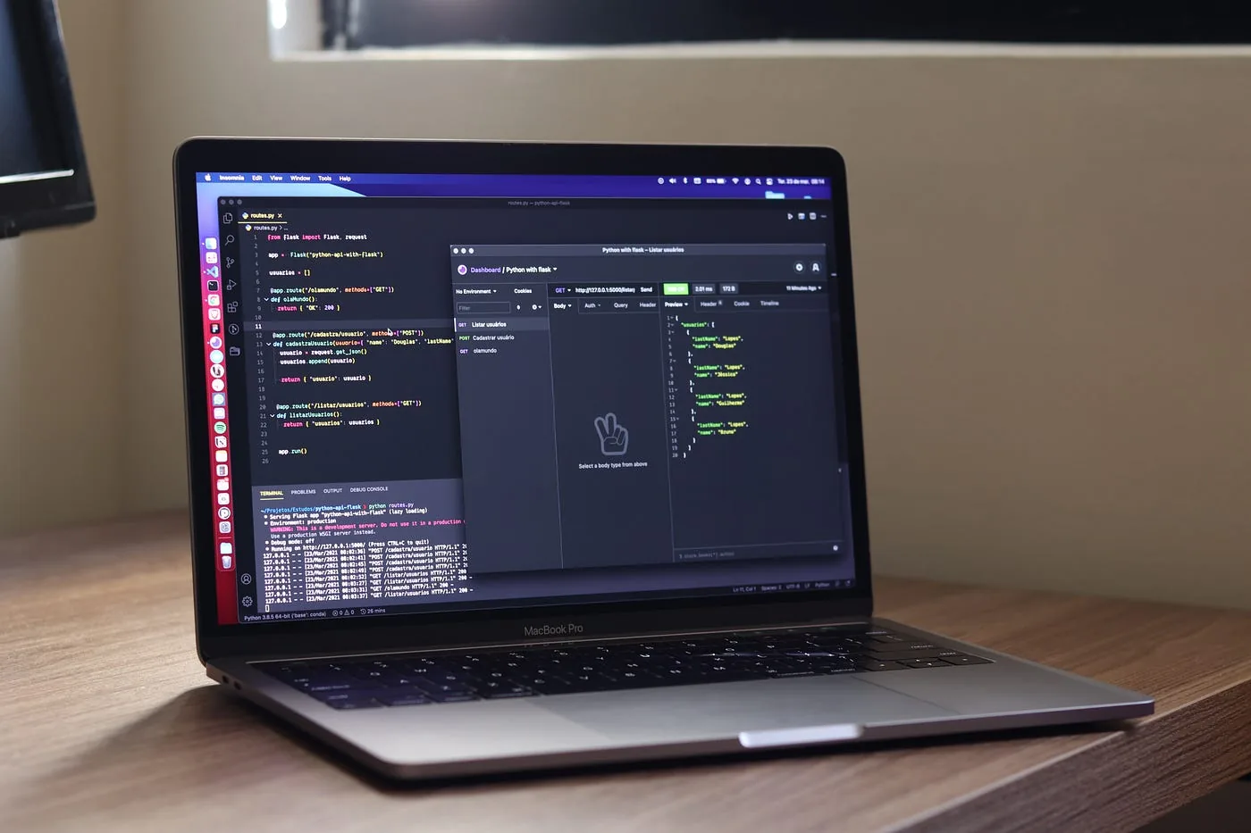 Laptop showing a code editor